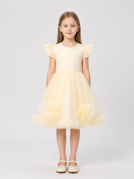 Children's Princess Dress with Flutter Sleeves on-model view