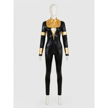 Halloween cat costume with mask and tail, S-XL on-model view