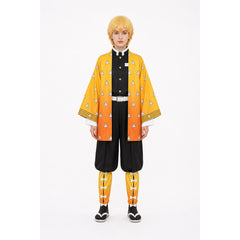 Zenitsu Cosplay Costume with Wig and Orange Pattern