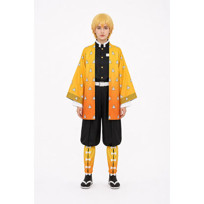 Zenitsu Cosplay Costume with Wig and Orange Pattern main product view