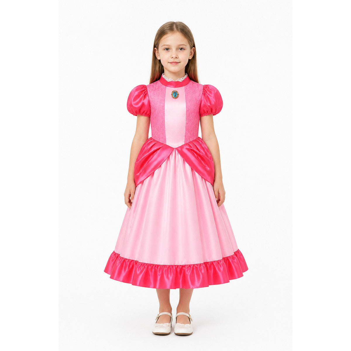 Princess Dress with a Full Skirt and Short Sleeves main product view