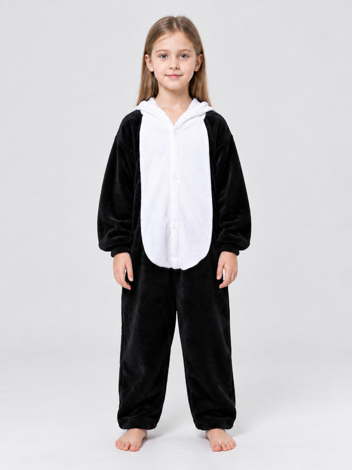 Kids' One-Piece Pajama with Black-and-White Cow Print