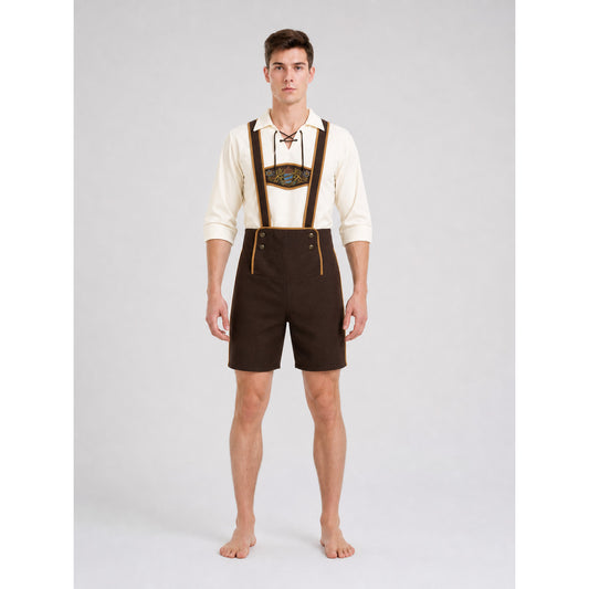 Bavarian Oktoberfest Costume with Shorts and Hat