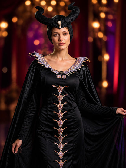 Gothic Halloween Witch Costume with Cape