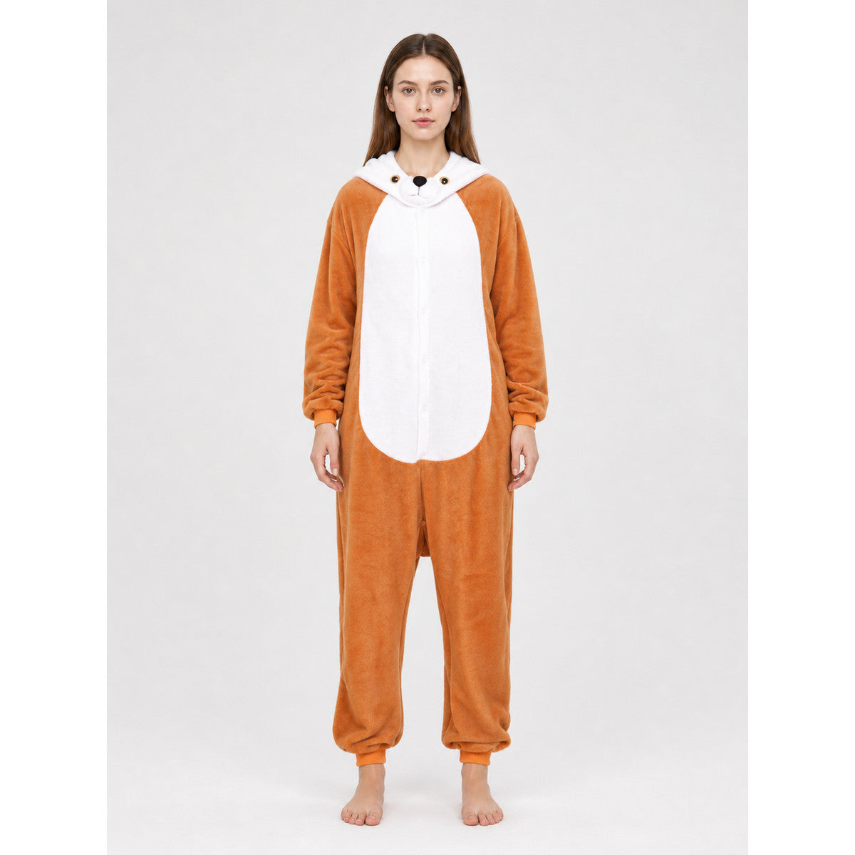 Hooded Kigurumi Costume Jumpsuit on-model view