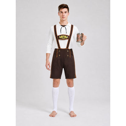 Bavarian Costume with Shirt and Shorts for Oktoberfest on-model view