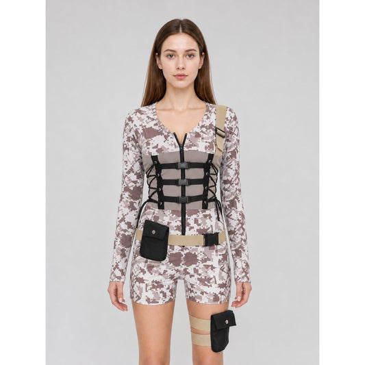 Camouflage Costume with Shorts and Accessories