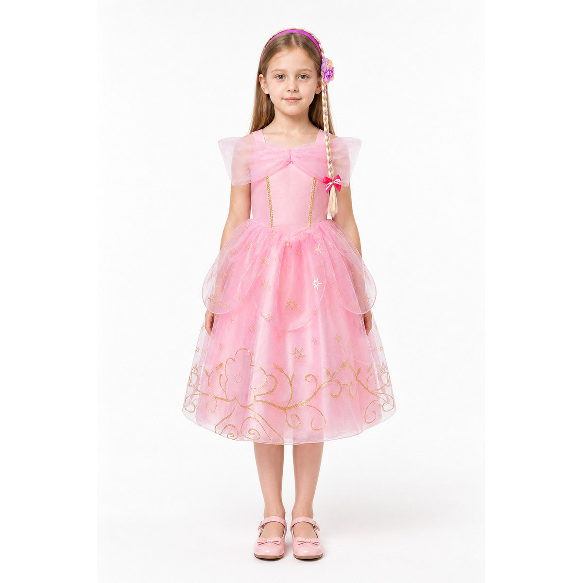 Children’s Halloween dress with bows and a braid main product view