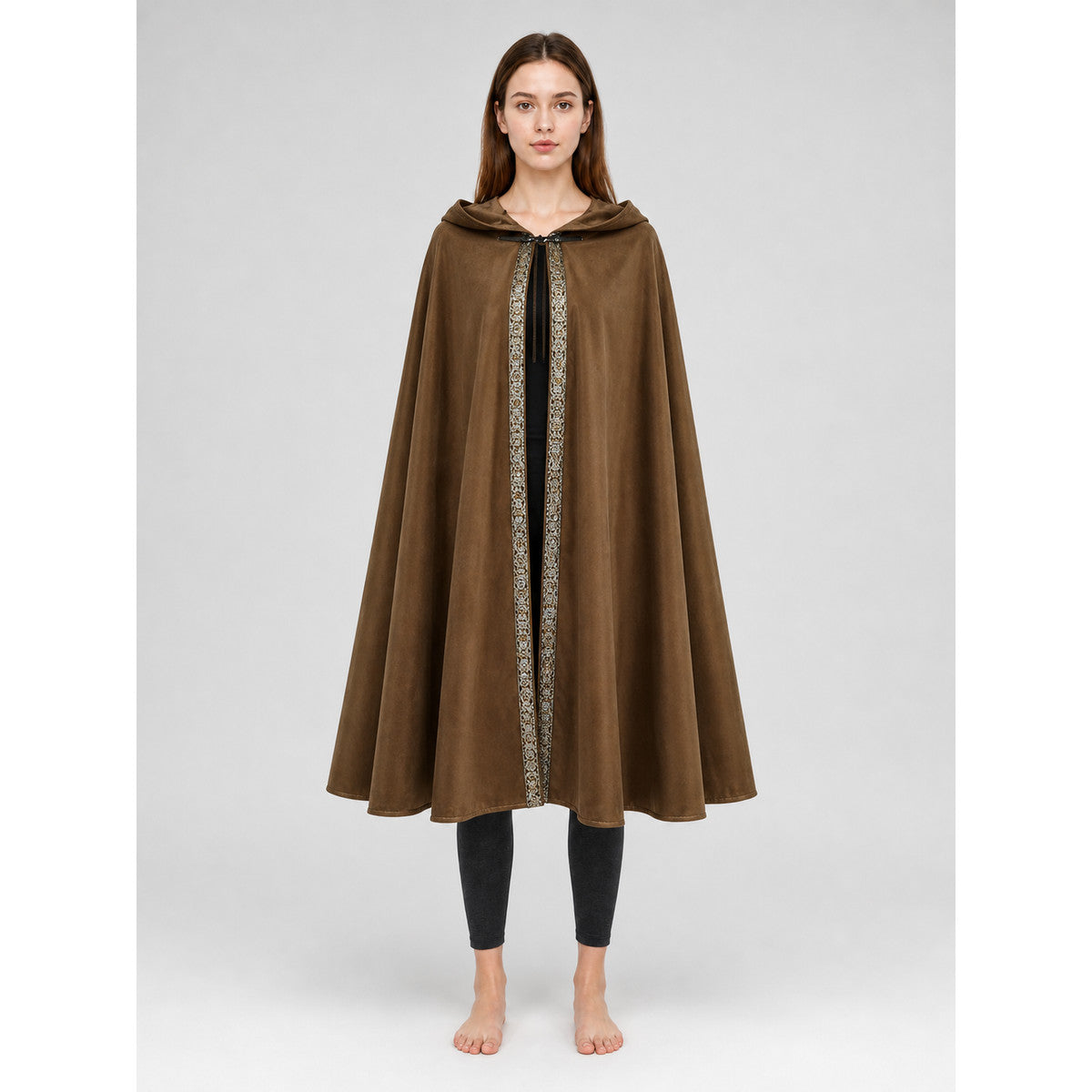 Brown Hooded Carnival Cloak