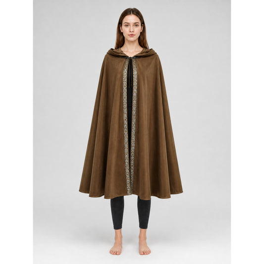 Brown Hooded Carnival Cloak