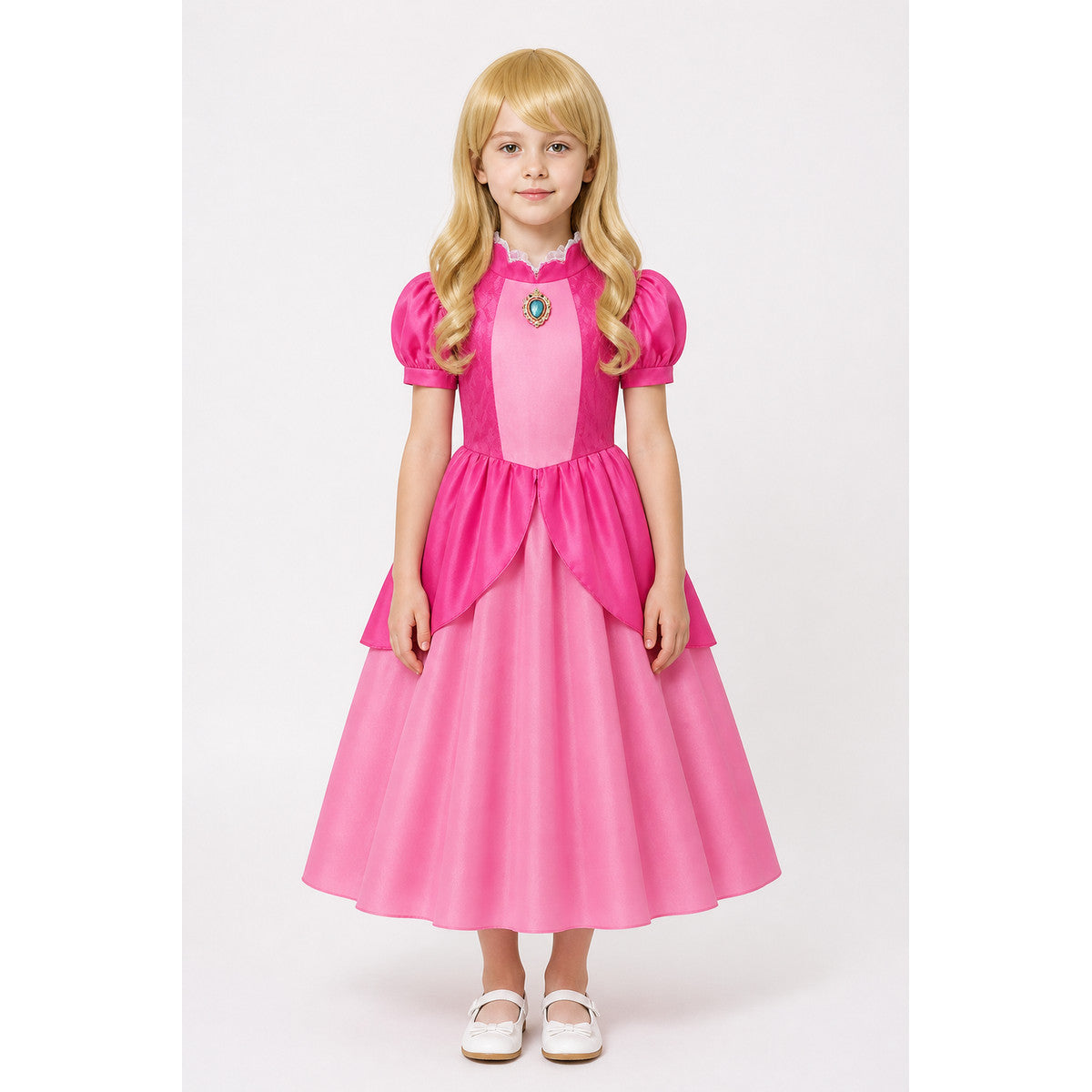 Princess Costume with Pink Dress and Wig main product view