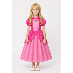 Princess Costume with Pink Dress and Wig