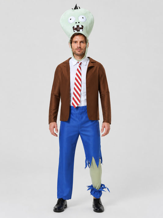 Zombie Costume with Mask for Halloween and Cosplay on-model view
