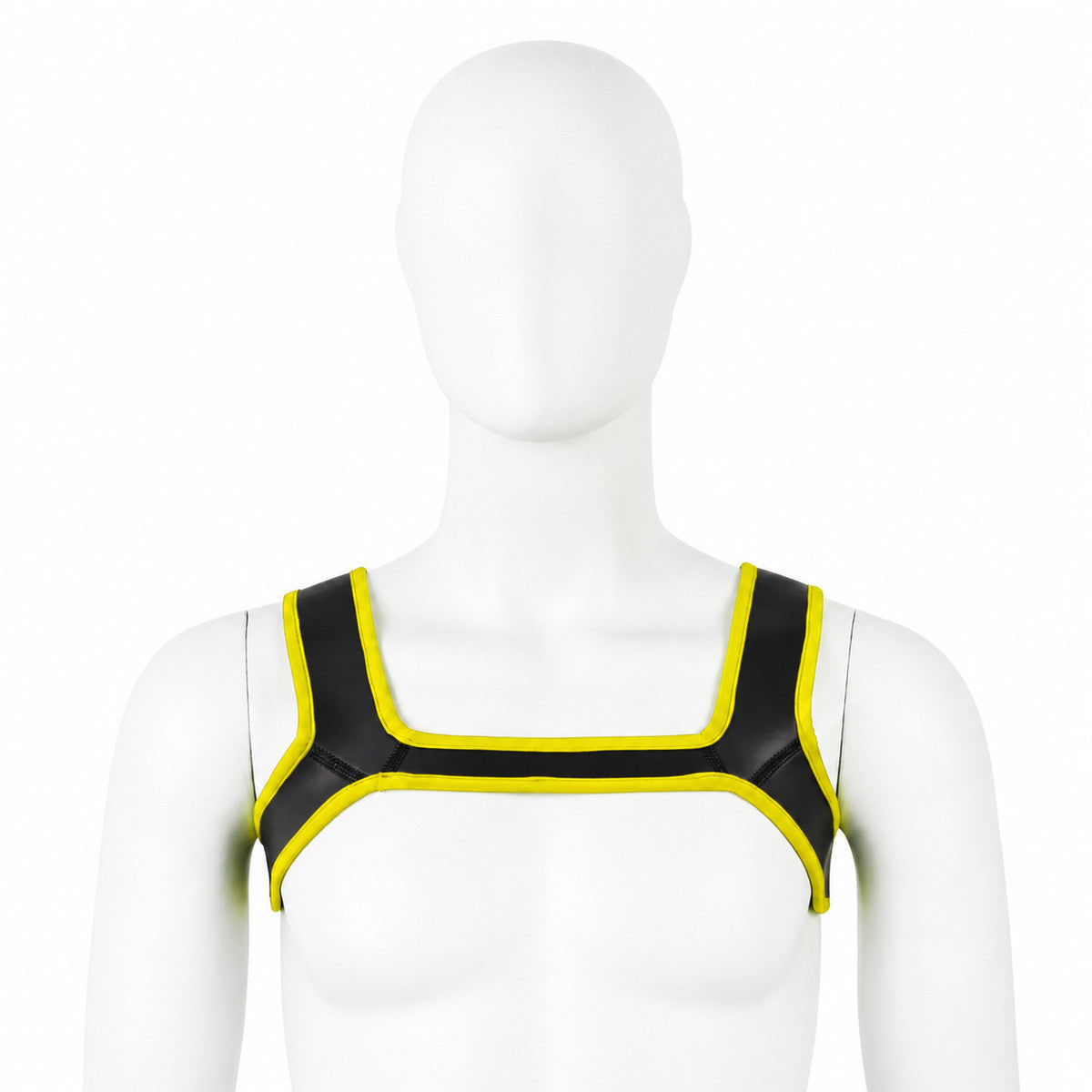Men Bondage Suits For Stage Wear Leather Straps Armor Dog Headgear Costumes Party Costumes Role-playing Props Halloween Carnival - Color:Yellow
