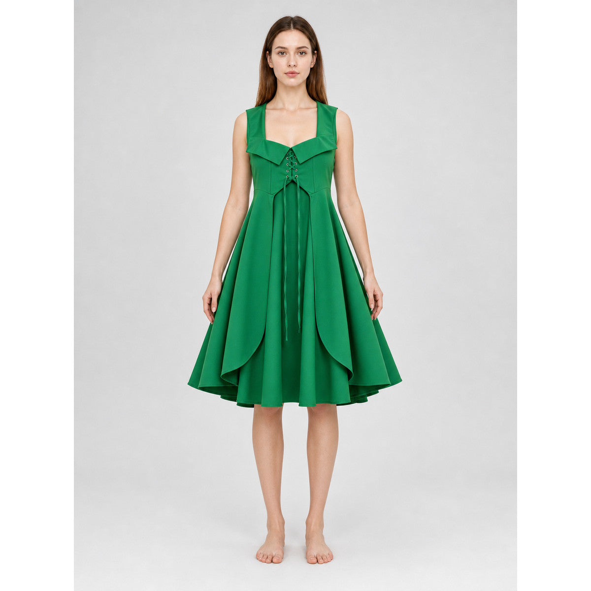 Sleeveless Medieval-Style Dress for Cosplay