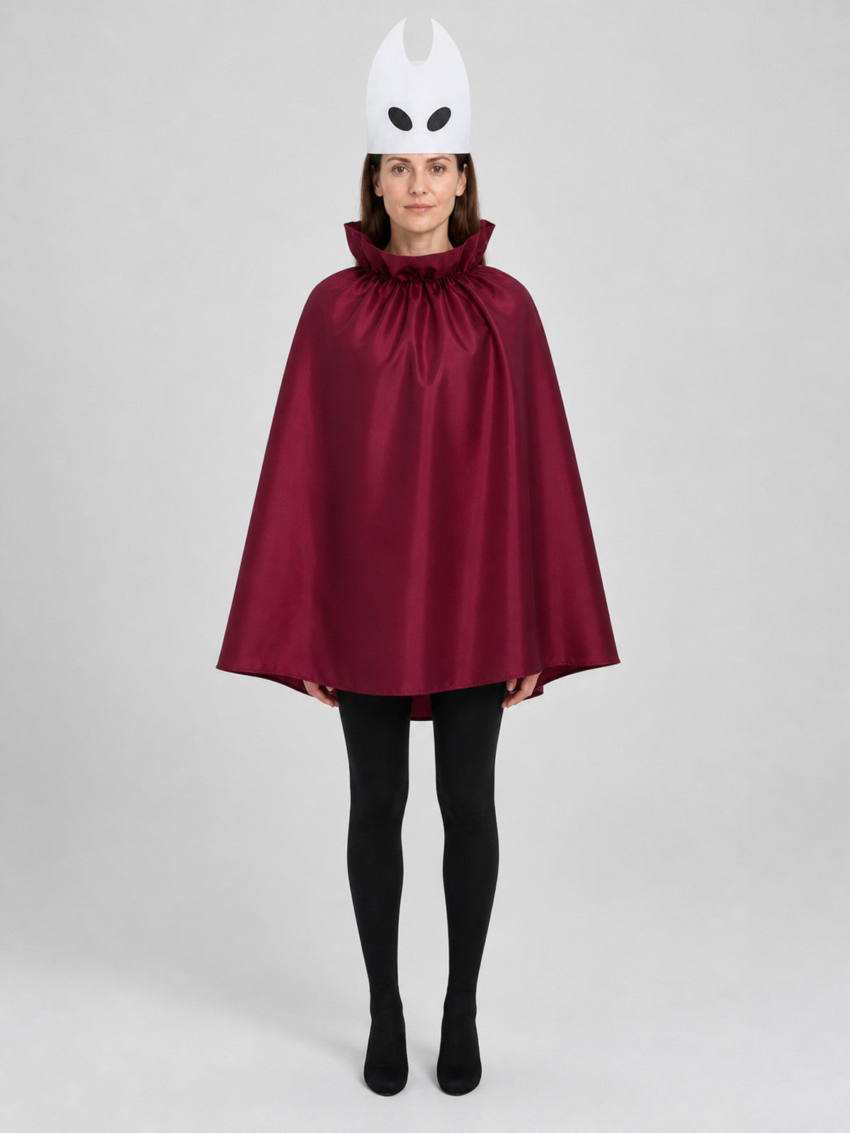 Hollow Knight: Silksong cosplay costume with cape and mask on-model view