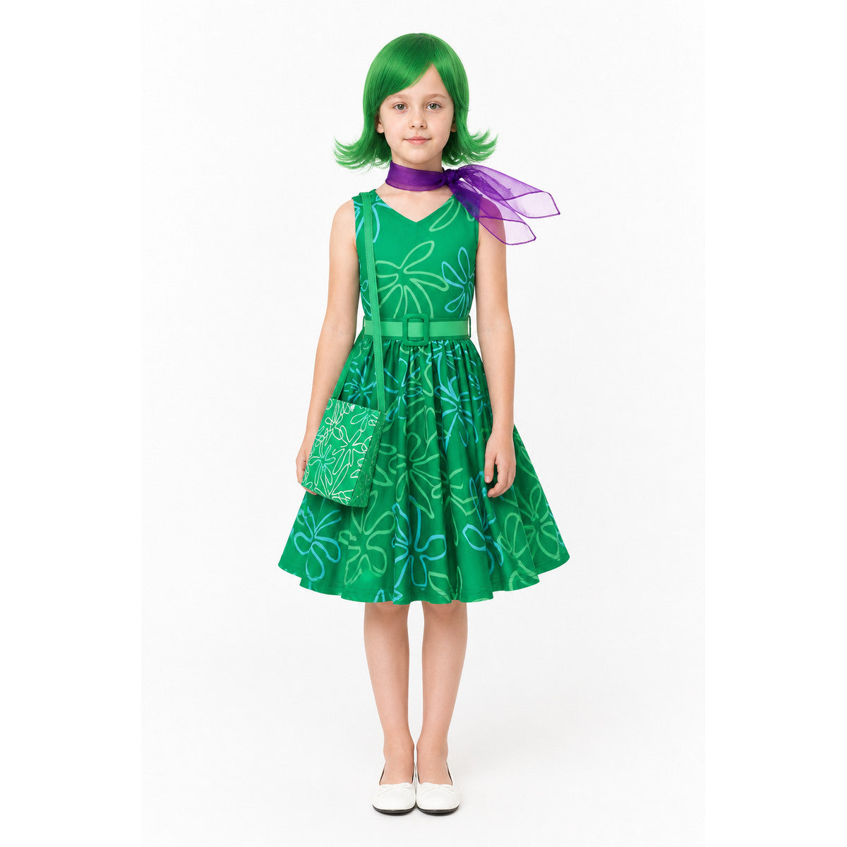 Children’s Sadness Carnival Costume with Dress and Wig main product view