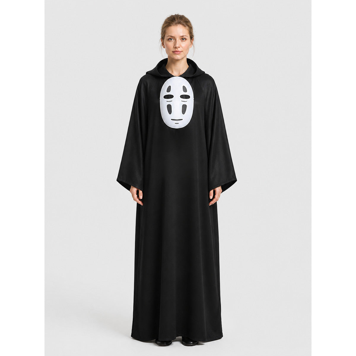 No-Face Hooded Cloak and Mask for Cosplay on-model view