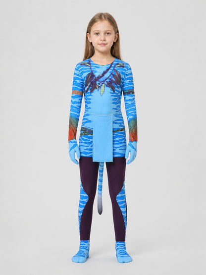 Avatar 3 Cosplay Costume, Children's Jumpsuit with Tail