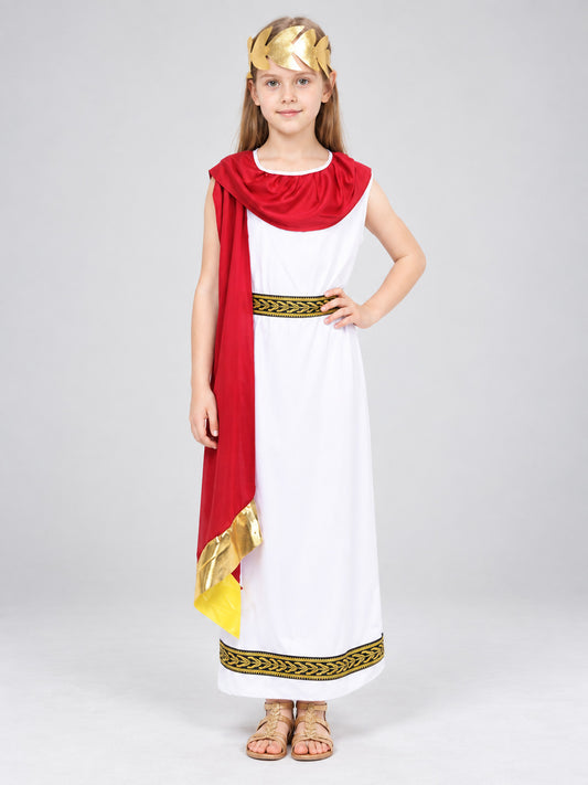 Kids' Greek-Style Costume with Gold Trim