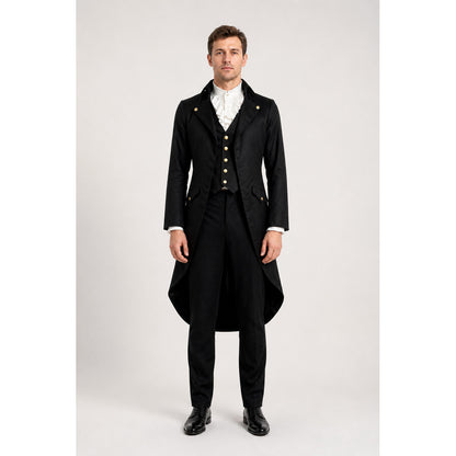 Black Victorian Gothic and Steampunk Tailcoat