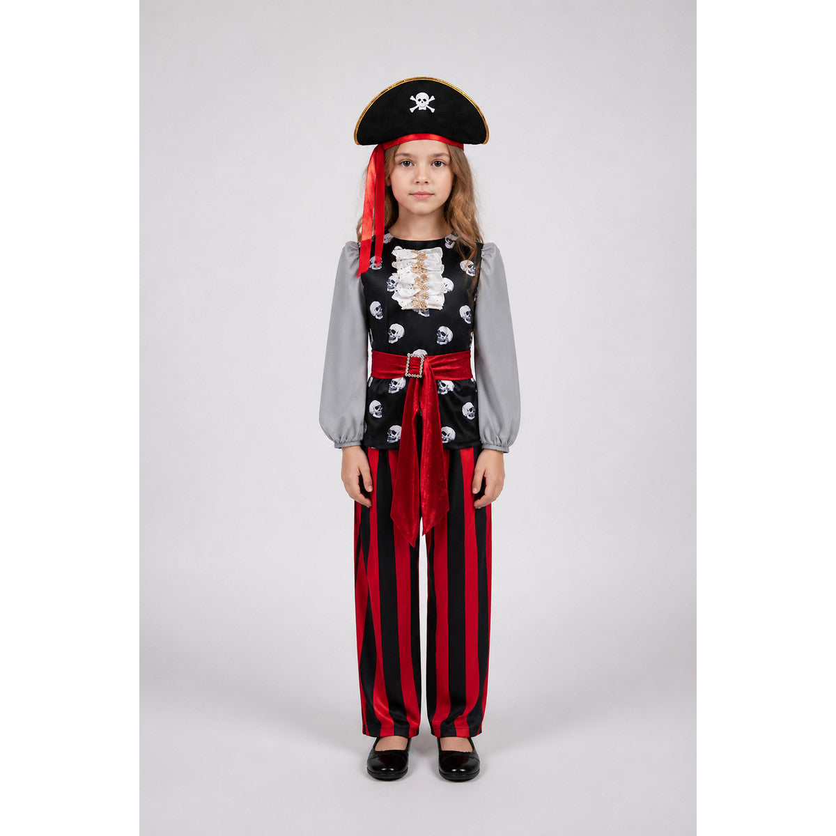 Pirate Costume with Skull Print and Accessories main product view