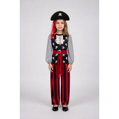 Pirate Costume with Skull Print and Accessories main product view