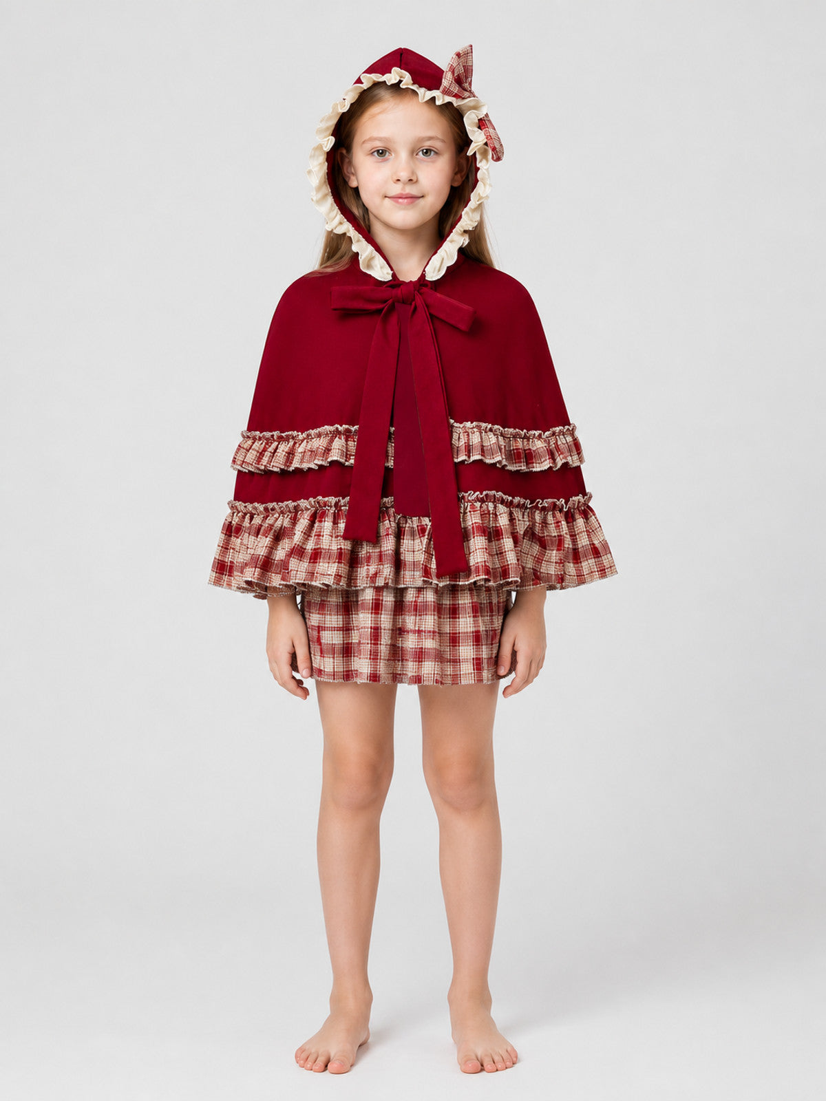 Red Riding Hood Hooded Carnival Dress on-model view