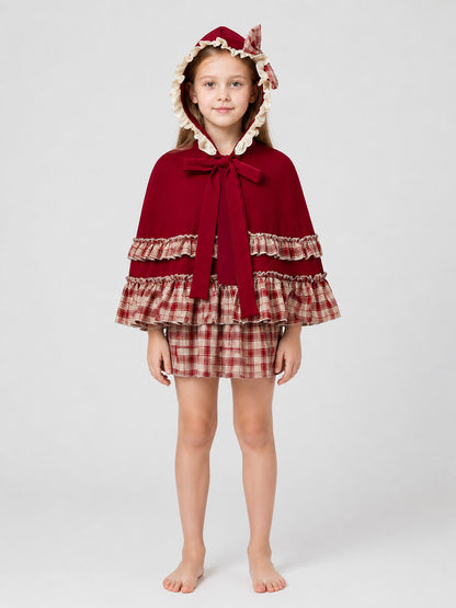 Red Riding Hood Hooded Carnival Dress on-model view