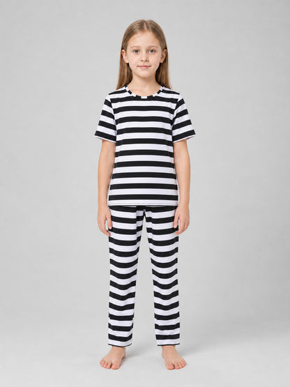 Striped Children's Costume for Themed Looks. This set comes in a contrasting front view