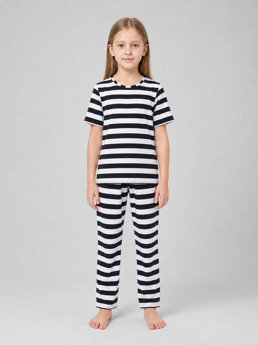Striped Children's Costume for Themed Looks. This set comes in a contrasting front view