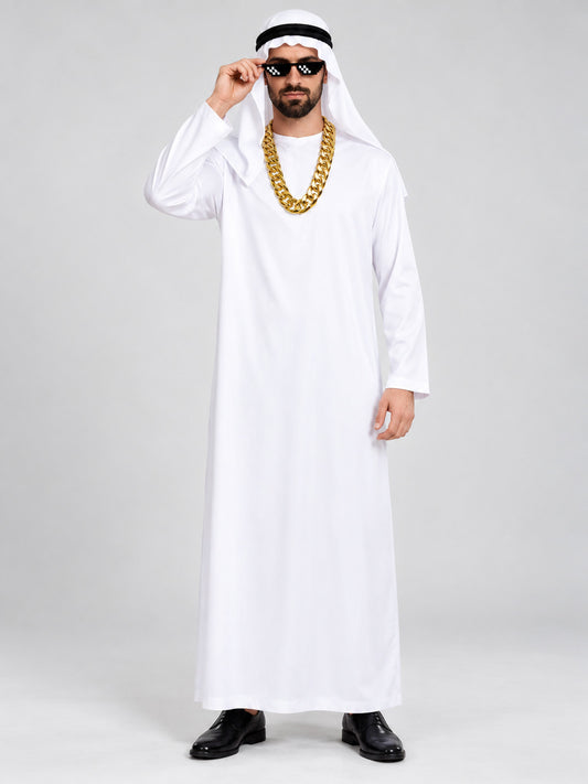 Arabian-Style Costume with Headscarf, Glasses, and Chain
