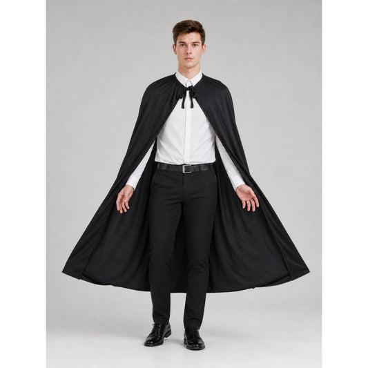 Black Long Cape Cloak for Halloween and the Stage