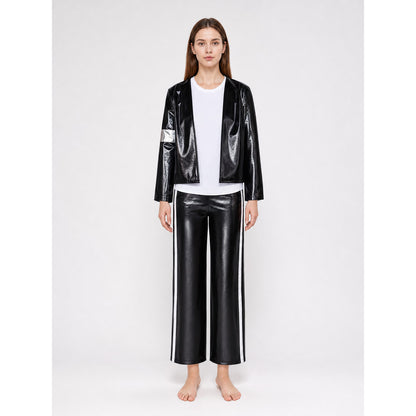 Stage Three-Piece Costume with a Shiny Jacket on-model view
