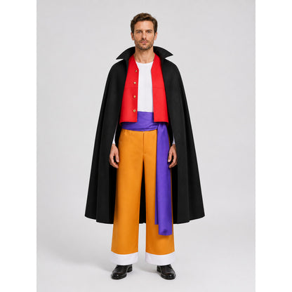 Luffy Wano Arc Cosplay Costume: Vest, Cloak, Pants