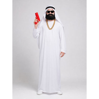 Arabian-style carnival costume with robe and accessories