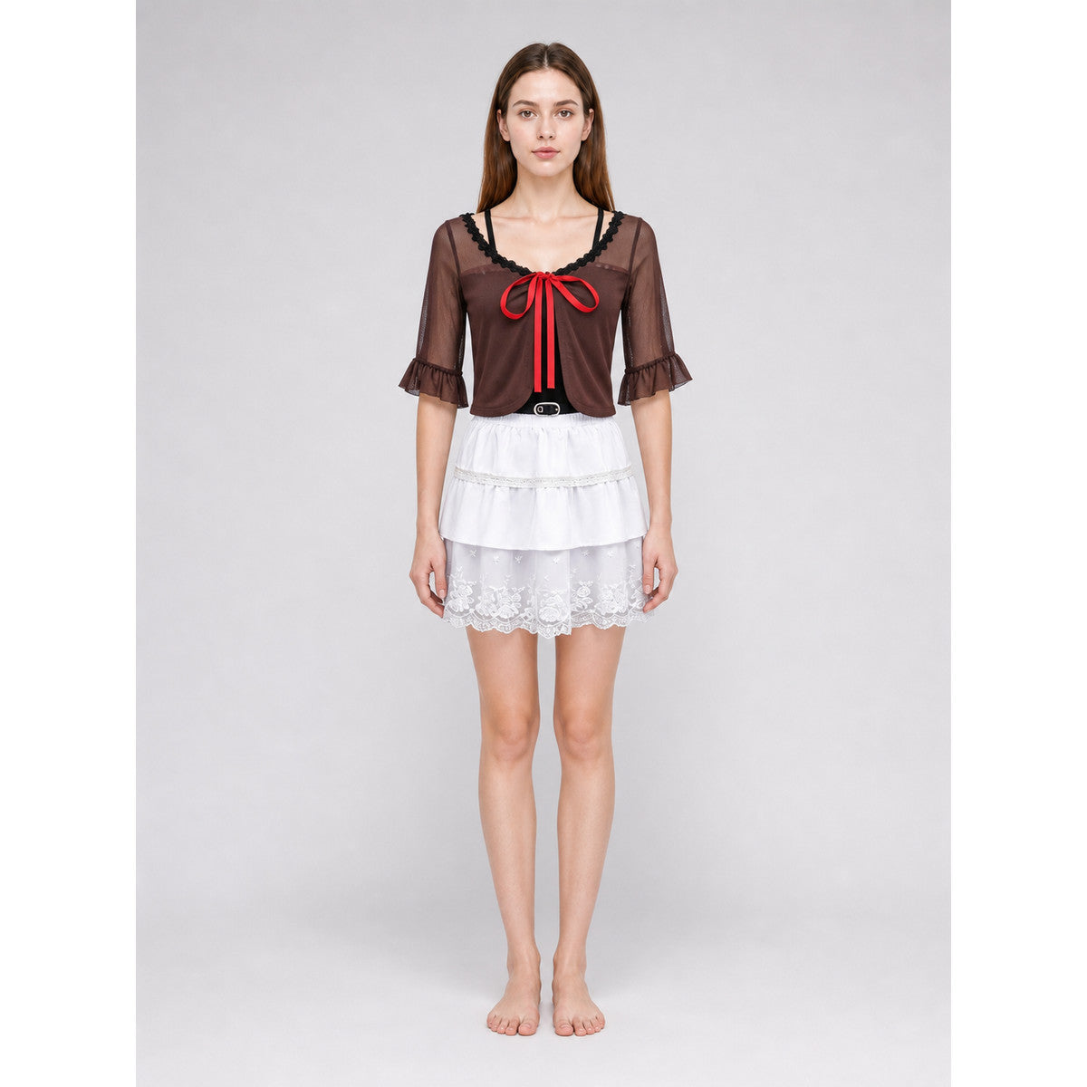 Tenku Mio Cosplay Costume: Top, Skirt, and Belt