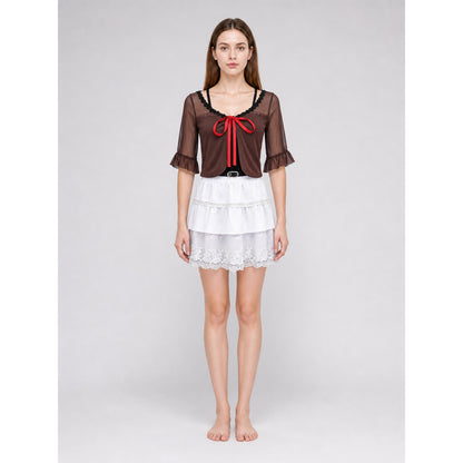 Tenku Mio Cosplay Costume: Top, Skirt, and Belt