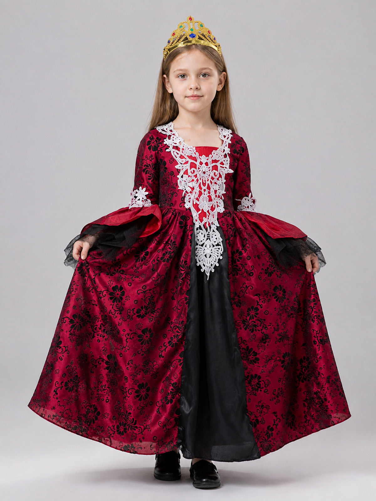 Carnival Costume with Crown and Full Skirt on-model view