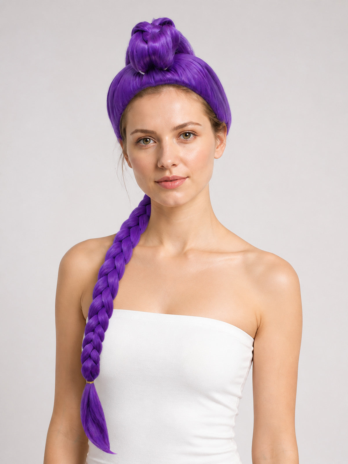 Purple Carnival Wig with Long Braids for Cosplay