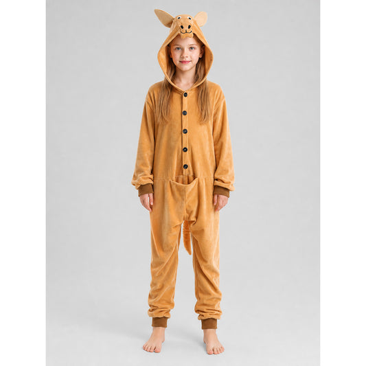 Kangaroo Hooded Costume Jumpsuit