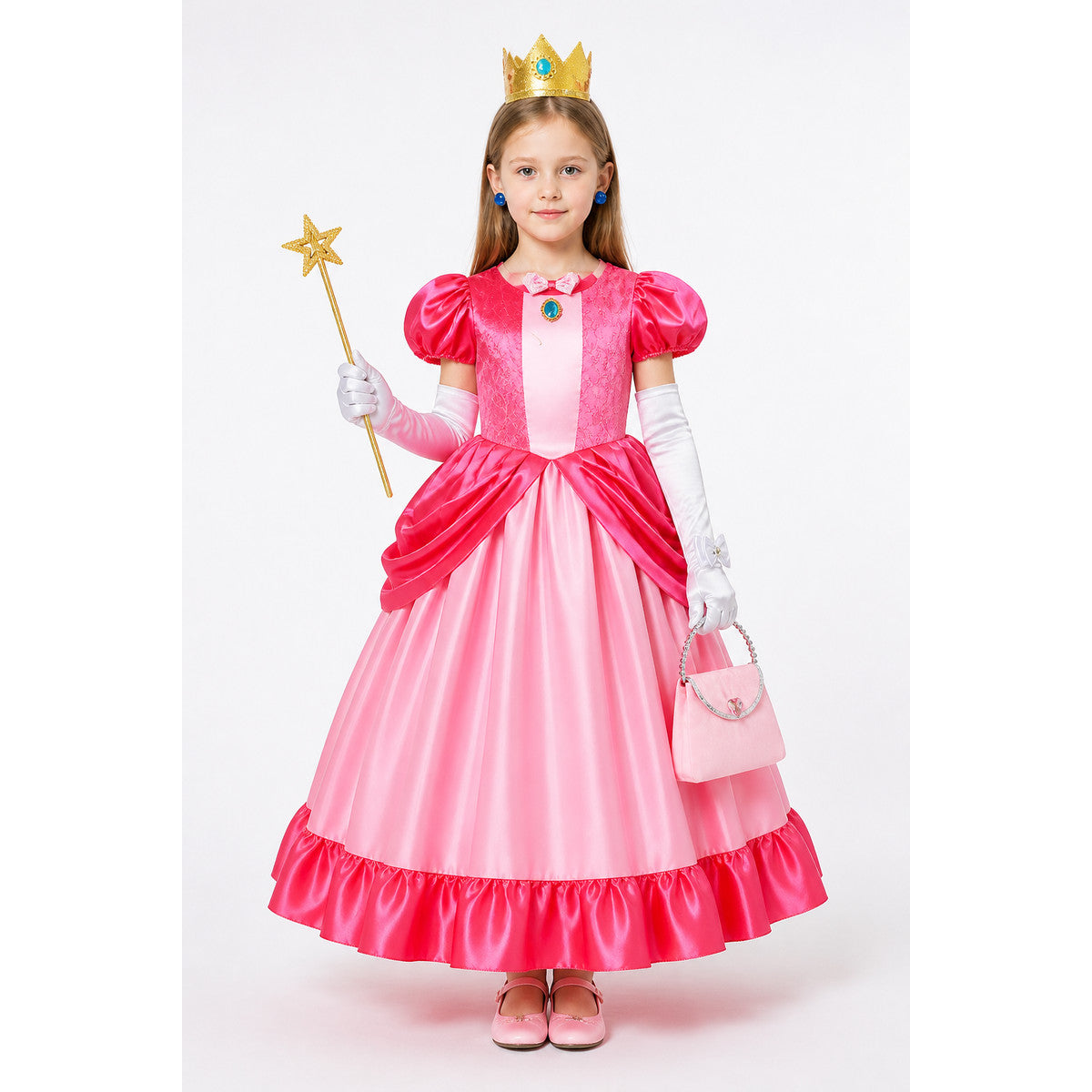 Princess Costume with Crown and Magic Wand main product view
