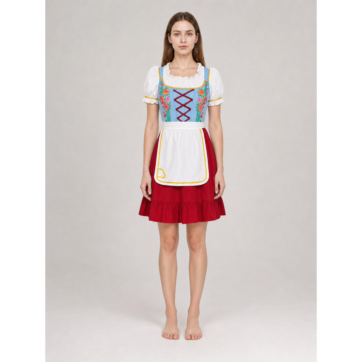 Folk costume in Oktoberfest style with apron