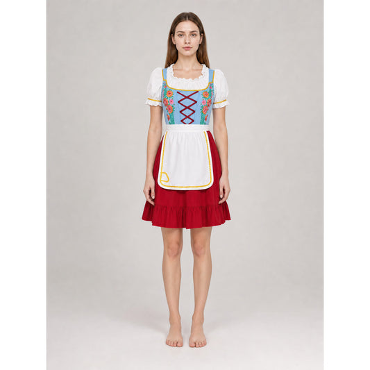 Folk costume in Oktoberfest style with apron