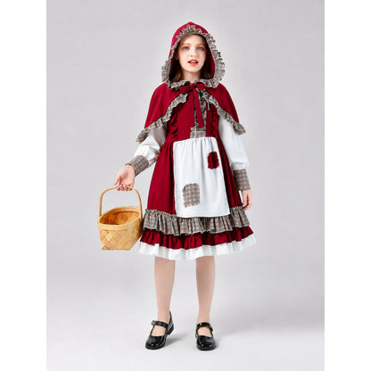 Children’s Little Red Riding Hood Costume: Dress and Cape