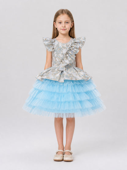 AL056 Princess Dress with Tulle Skirt for Performances on-model view