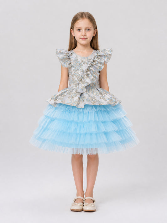 AL056 Princess Dress with Tulle Skirt for Performances on-model view