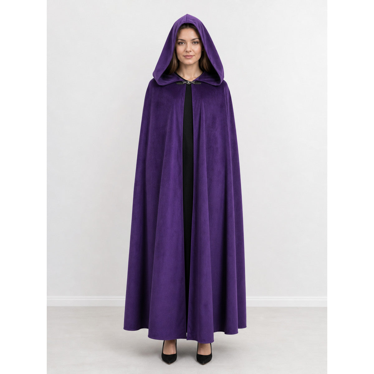 Purple Hooded Costume Cloak