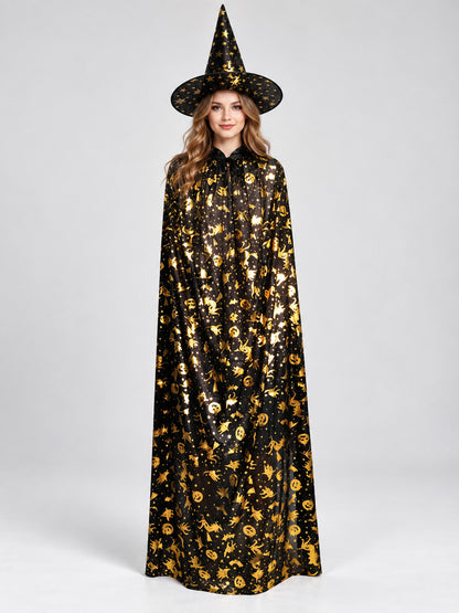 Carnival Costume with Gold Print and Hat