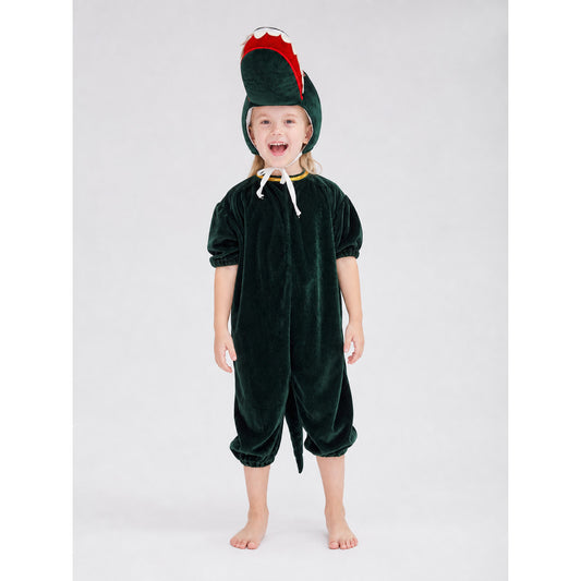 Dinosaur Carnival Costume, Jumpsuit with Tail on-model view